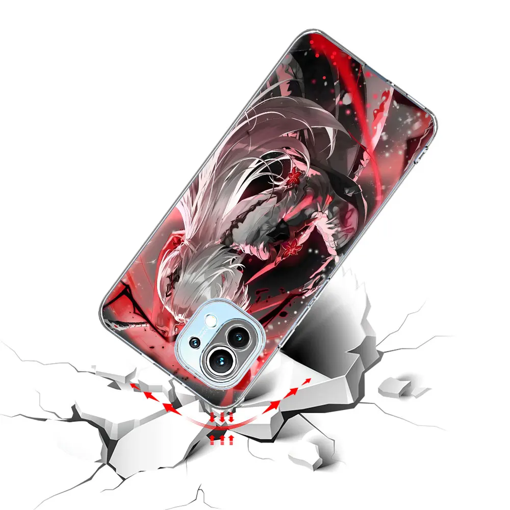 Raiden Bosenmori Mei Transparent Case for Xiaomi Mi 11 9 9T 13 12 12T 11i A2 11T 12X 10 8 10T Pro 5X A1 A3 Lite Soft Phone Cover