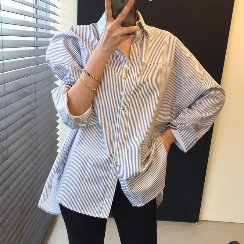 

Chic Spring Basic Loose Fit Pure Color irt Collar Ba Single Button Design Versatile Color Commute Sle Women'...