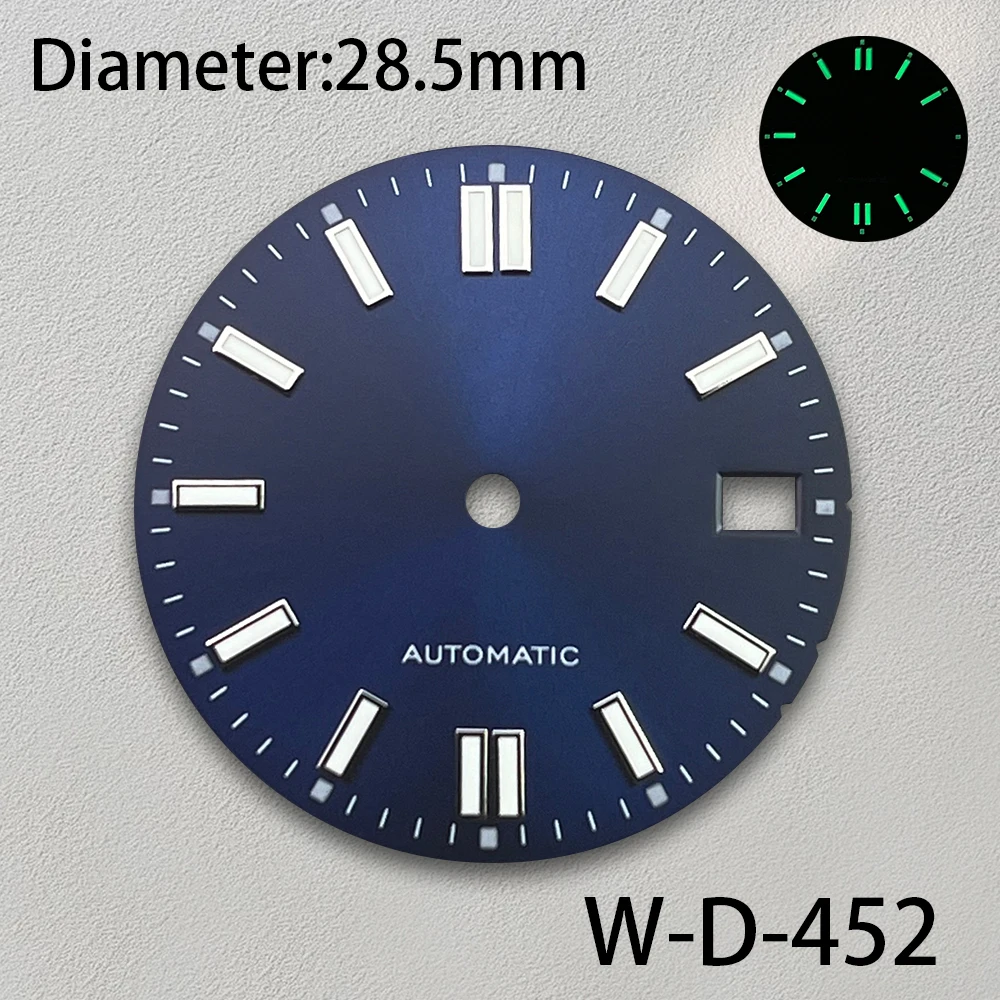28.5mm S Logo Sunray Dial Fit NH35/NH36/4R/7S Movement Green Luminous High-Quality Watch Modification Accessories 3/3.8/4O'clock
