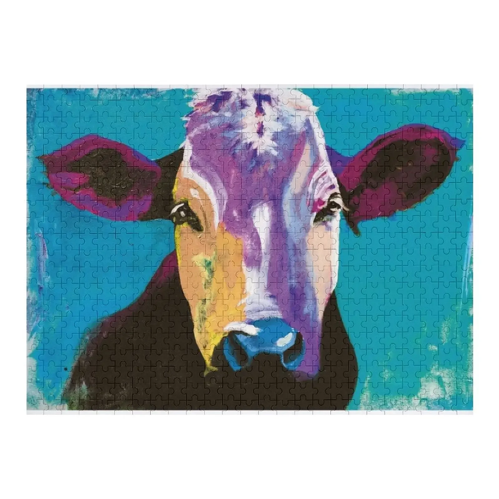 

Cow portrait Jigsaw Puzzle Wooden Name Customized Gifts For Kids Picture Puzzle