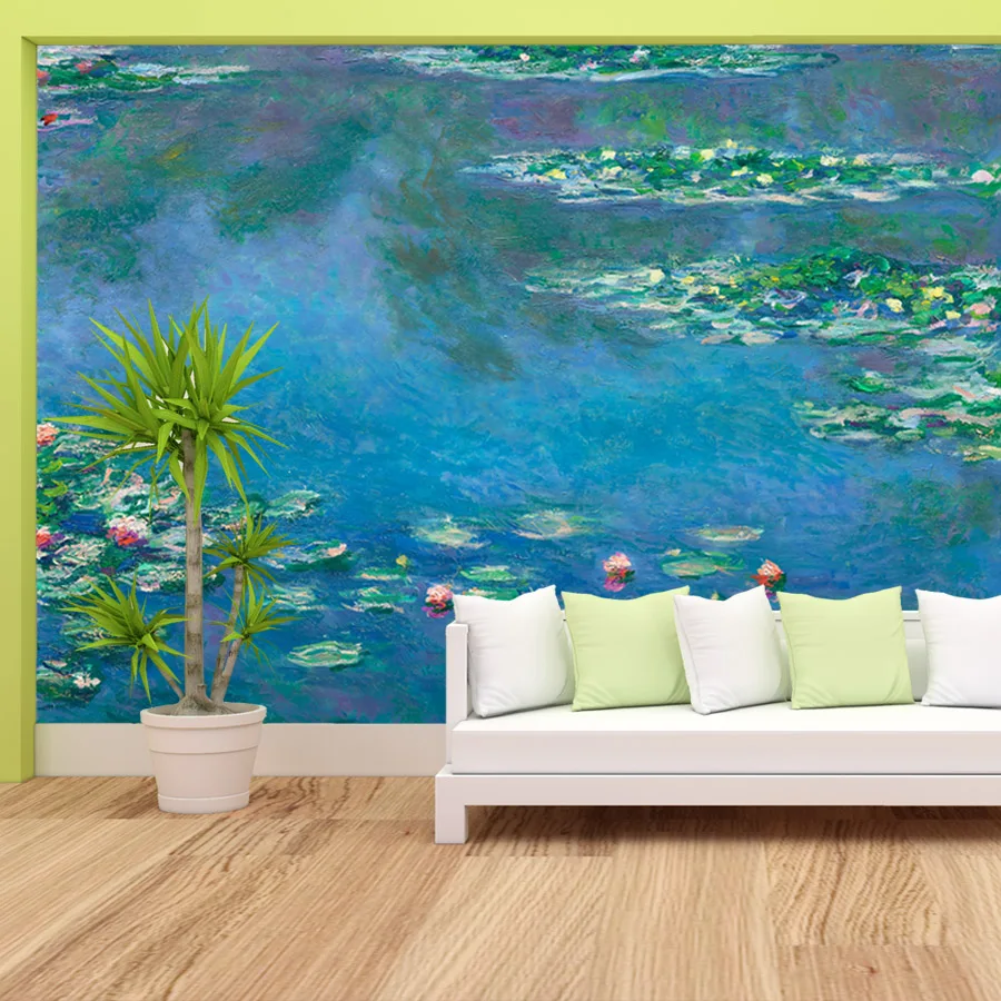 10+ Modern Peel and Stick Wallpaper for Living Room Lotus Water Lily Drawing Photo Walls Renovaion Wall Art Papers Home Decor