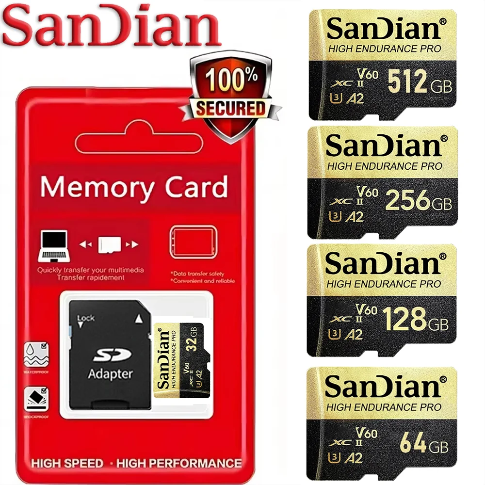 High-Speed SD Card 128GB 256GB Micro TF Memory Card U3 V30 for Car DVR Truck Recorder 4K Video Surveillance Best Seller Hot Sale