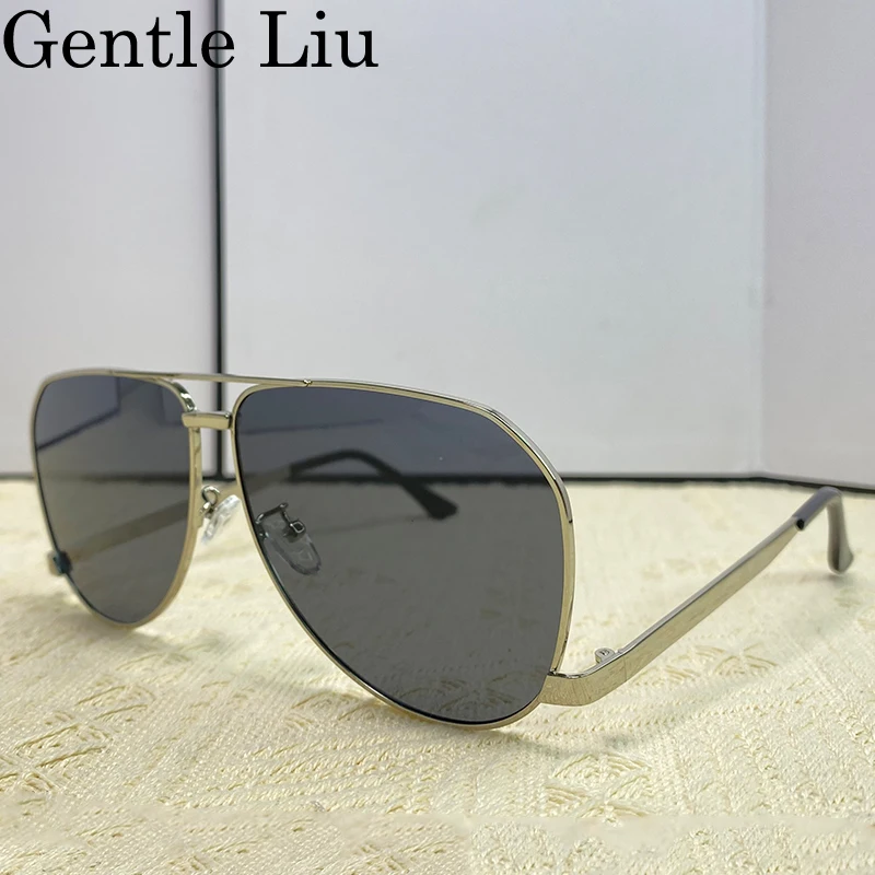 

Oversized Square Sunglasses Women Vintage 2025 Luxury Brand Designer Double Beam Shield Sunglass Shades Metal Big Frame Eyewear