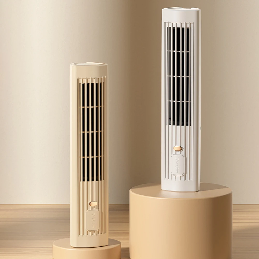 USB Charging Tower Fan Portable Air Conditioner 1200mAh Efficient Quiet Cooling Fan for Home and Office Use