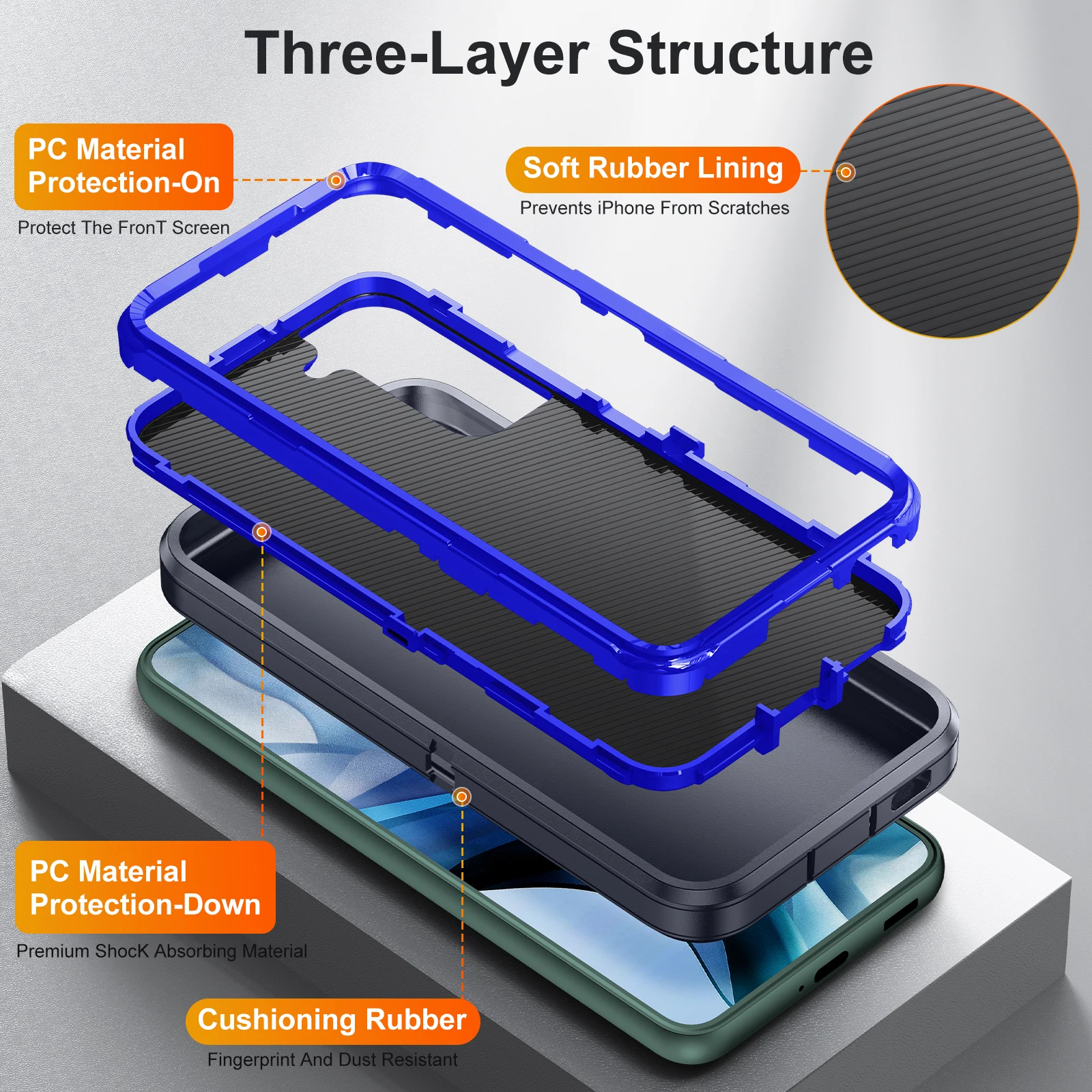 3 in 1 Hybrid Armor Shockproof Defend Case For Samsung S24 S23 S22 Ultra Plus A54 A14 A04S Heavy Duty Protection Rugged Cover