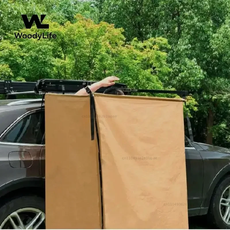 Portable Vehicle Side Shower Tent Automotive RV Tailgate Van Restroom Shelter,Changing Dressing Room Outdoor Camping(No Support)