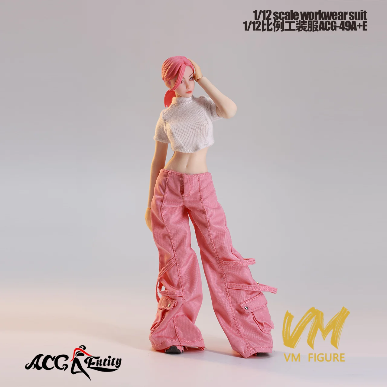 ACG-49 1/12 Casual Mode Stijl Korte mouwen T-shirt Werkbroek Kleding Model Fit 6 ''Vrouwelijke Soldaat Action Figure body Doll