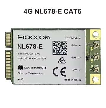 Gebruikt 4G Modem CAT6 NL678-E LTE Mini PCIe 3G 4G Fibocom Module Ondersteuning Openwrt voor WIFI Router Werk in RU Europa Azië
