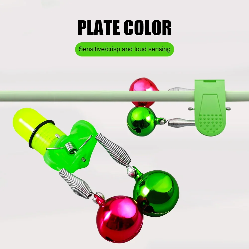 Sea Fishing Rod LED Light with Bells Ring Fishing Rod Light Stick Luminous Stick Waterproof Removable for Outdoor Night Fishing