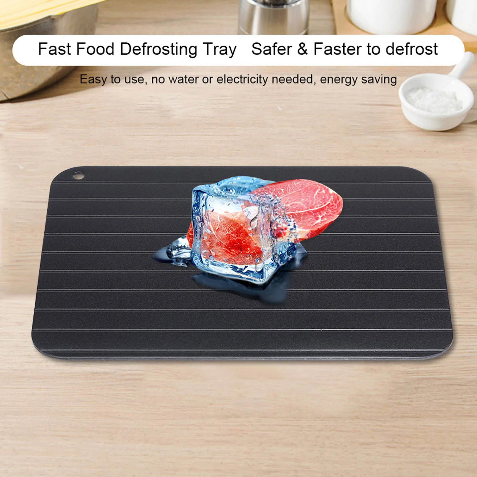 

Fast Defrost Tray Meat Thawing Tray Metal Aluminum Fast Safe Food Meat Defrosting Thawing Tray Plate Home Kitchen Gadget