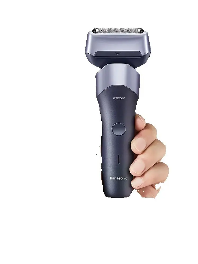 Rasoir électrique Panasonic pour hommes, rasoir électrique humide/sec avec système de coupe à 3 lames, poignée ergonomique et chargement USB-C