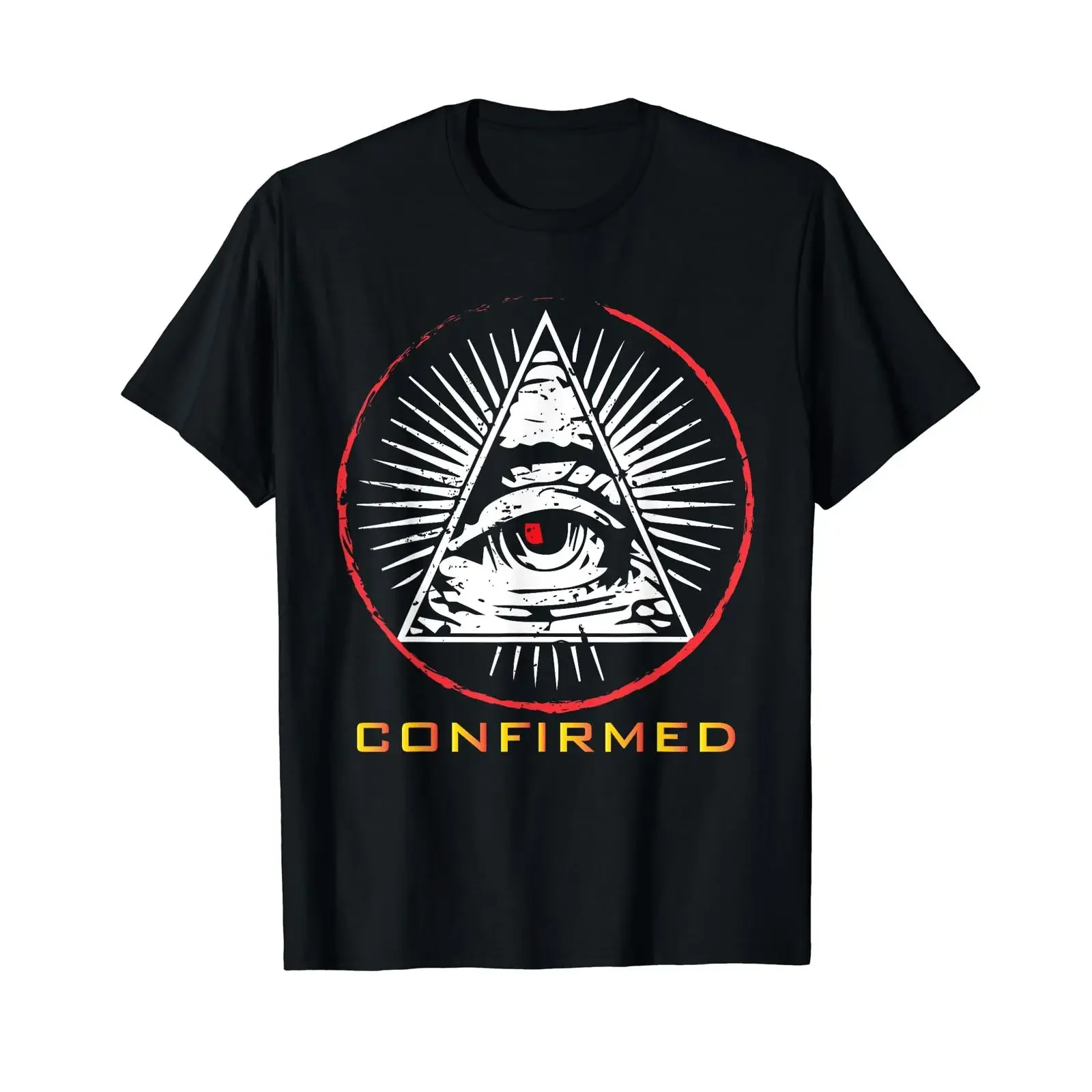 Illuminati T-Shirt mit Freemason-Auge, Vintage-Look, gewaschen, dehnbar, lässig, modisch, stilvoll, weich