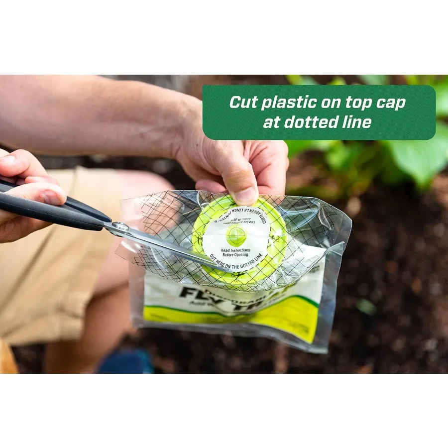RESCUE! Outdoor Disposable Fly Trap Hanging Fly Catcher Attractant Bait Fly Bag for Patio Yard Trash Farm Areas Easy 12 Traps