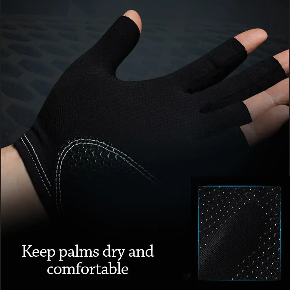 

Fashion Left Hand Billiards Glove Non Slip Breathable Billiard Training Gloves Elastic Half Fingers Glove Fitness Accessories