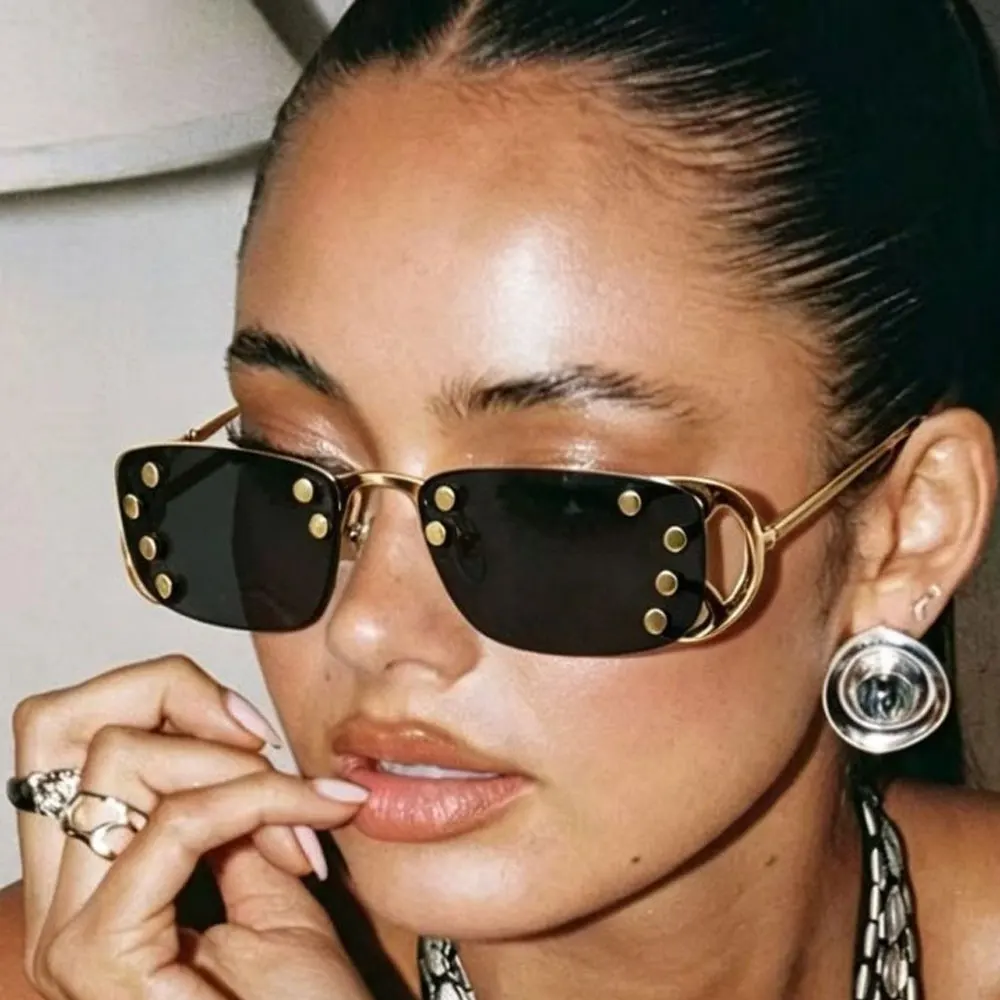 2026 Neue Rahmenlose Runde Sonnenbrille für Herren, Ins Metall-Sonnenbrille für Damen, Personalisierter Rahmenloser Europäischer und Amerikanischer Stil