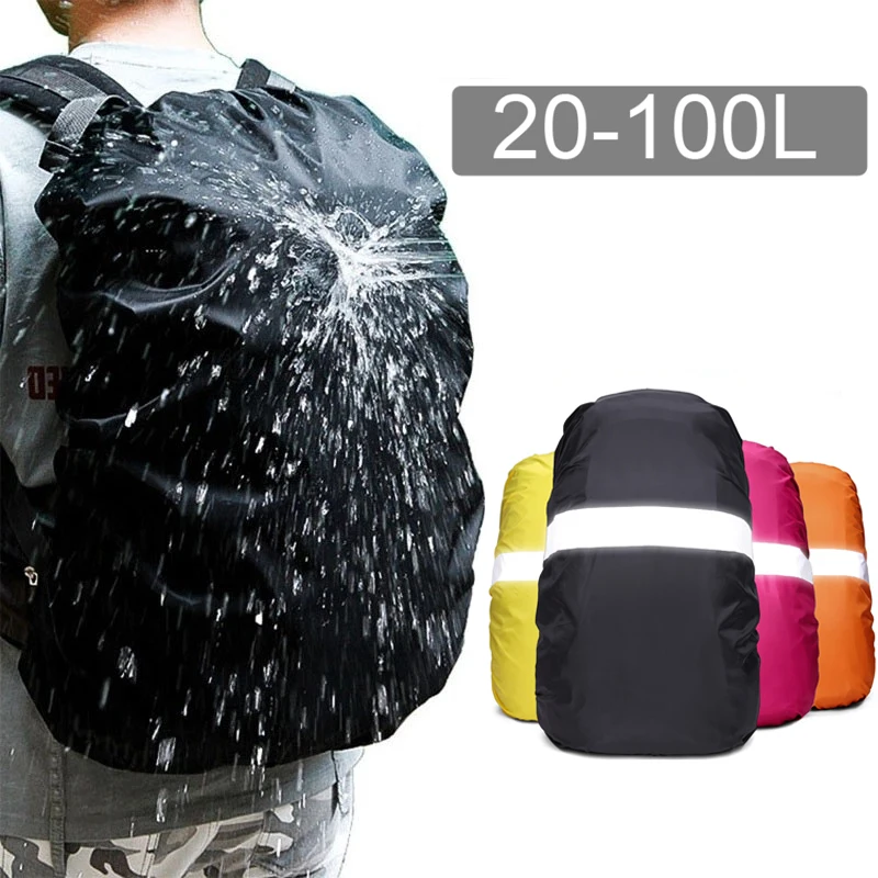 Rain Cover Backpack Reflective 20L 35L 45L 60L 80L Waterproof Bag Black Green Outdoor Camping Hiking Climbing Dust Raincover