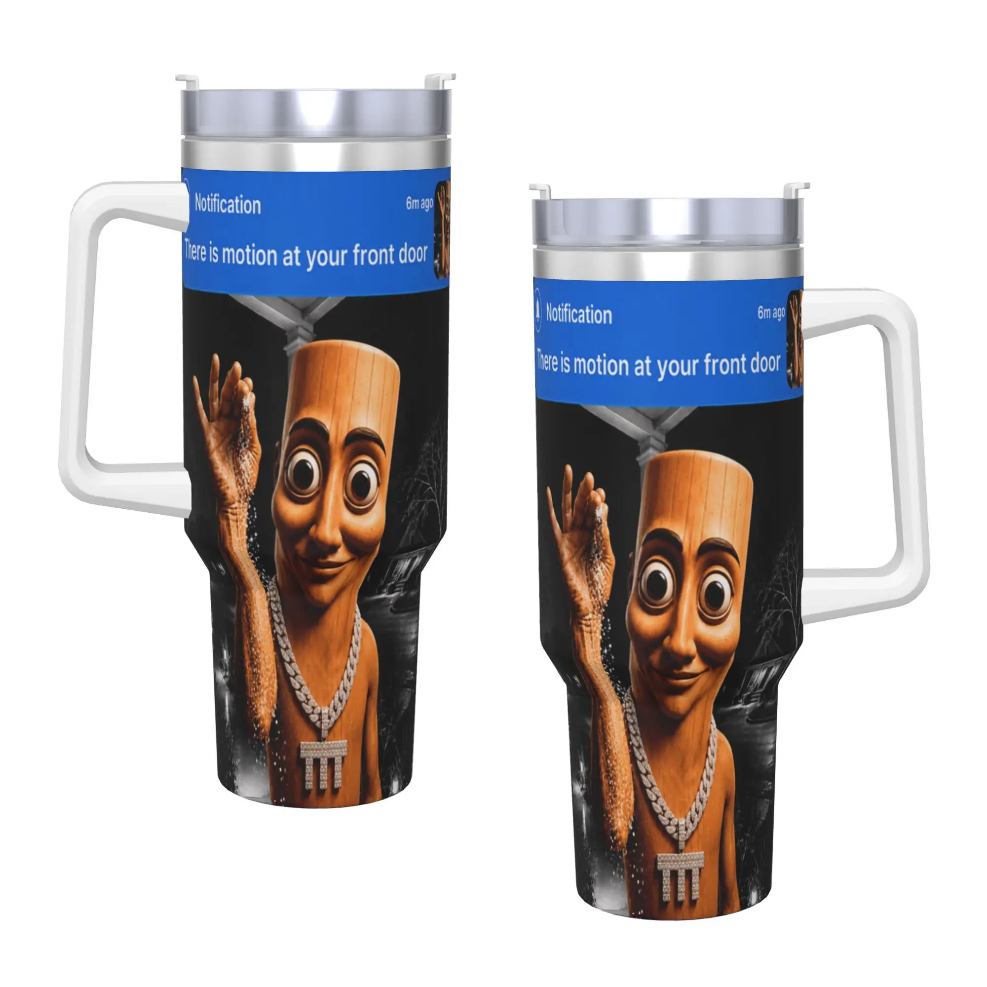 Stainless Steel Tumbler There is Motion at Your Front Tung Tung Sahur Money Mugs Cup With Straws  Travel Cold Drink Water Bottle