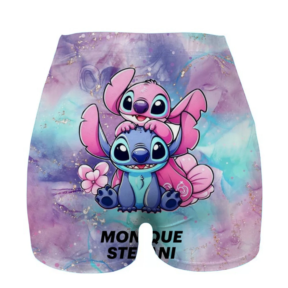 Stitch print Yoga Ultrakorte legging Zachte dames Gym Atletische strakke sport Korte compressie Uitgebreide training