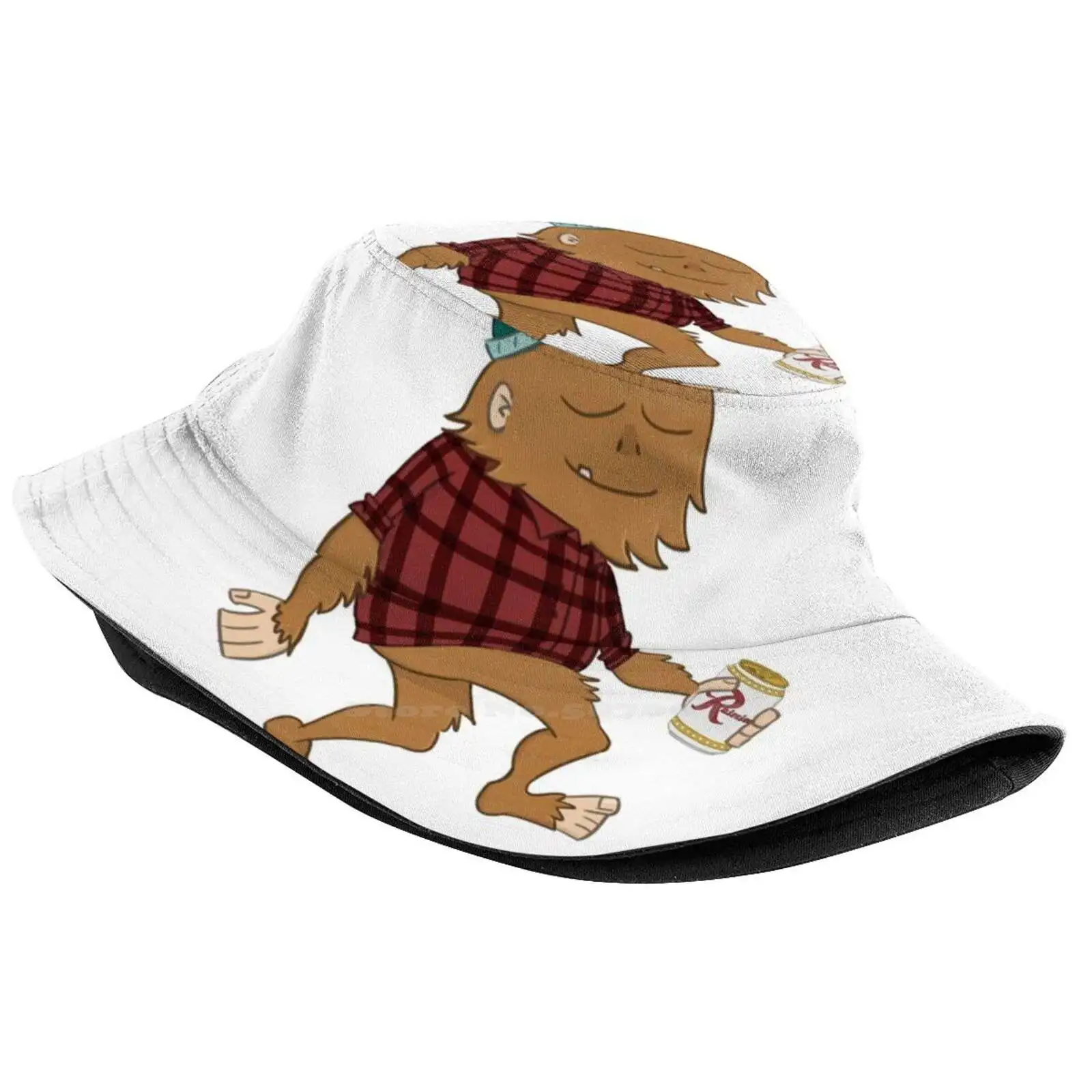 Chill Squatch Print Bucket Hats Sun Cap Pnw Bigfoot Pacific Northwest Seattle Cascades Cartoon Rainier Beer Lumberjack West