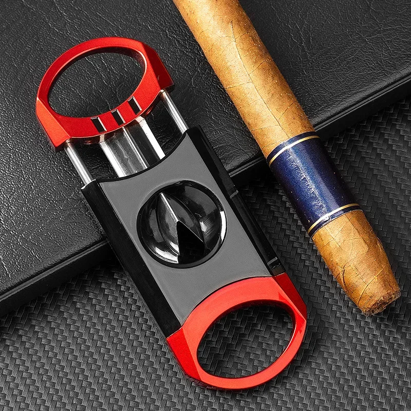 High Quality V-shaped Cigar Scissors 420J2 Stainless Steel + Zinc Alloy Household Smoking Accessories Supplies For Men Gift