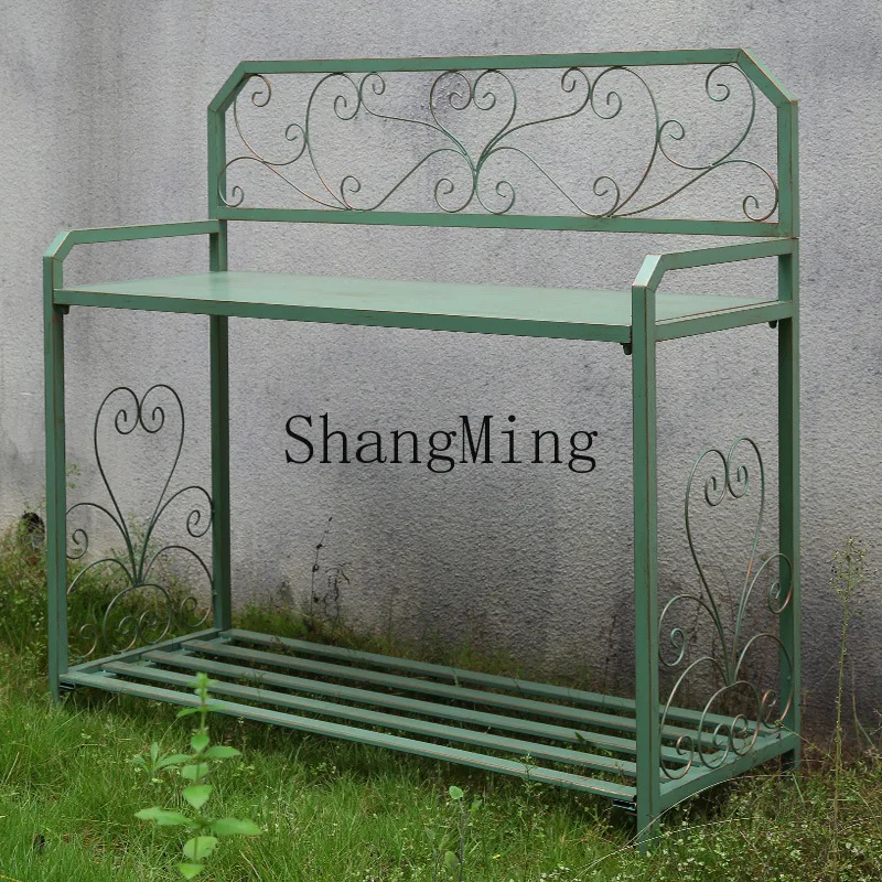 FGgood-looking  outdoor courtyard wrought iron flower rack shelf balcony garden multi-layer flower rack indoor floor-to-ceiling