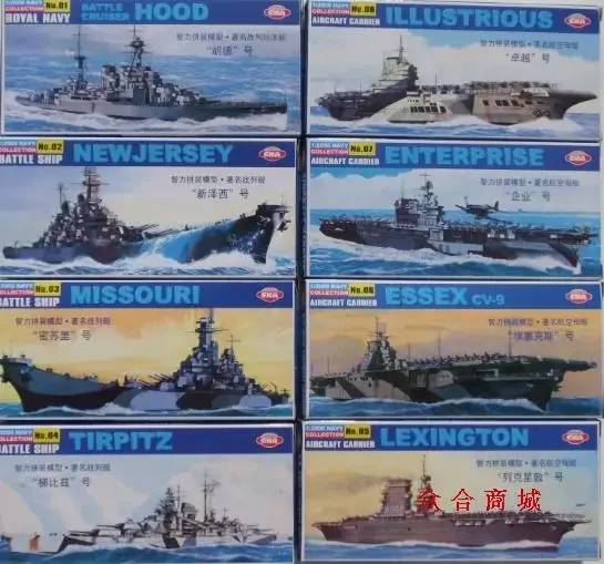 1/2000 Warship USS New Jersey Missouri Enterprise Aircraft Carrier UK Hood Battleship Assemble Model Aircraft Plastic Model Kit