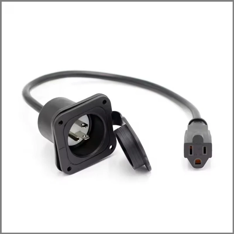 

One to two US standard socket extension cable RV charging socket with waterproof cap