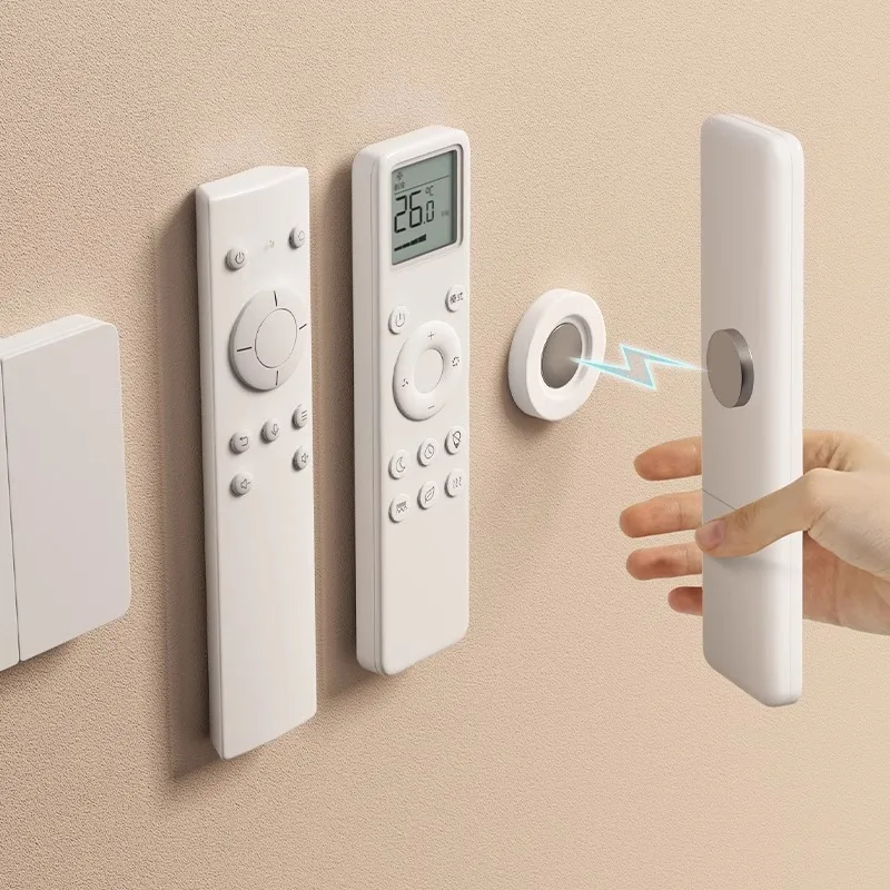 Magnetic Remote Control Holder Wall Mount No Punch Adhesive Storage Hook for TV Air Conditioner Router Organizer