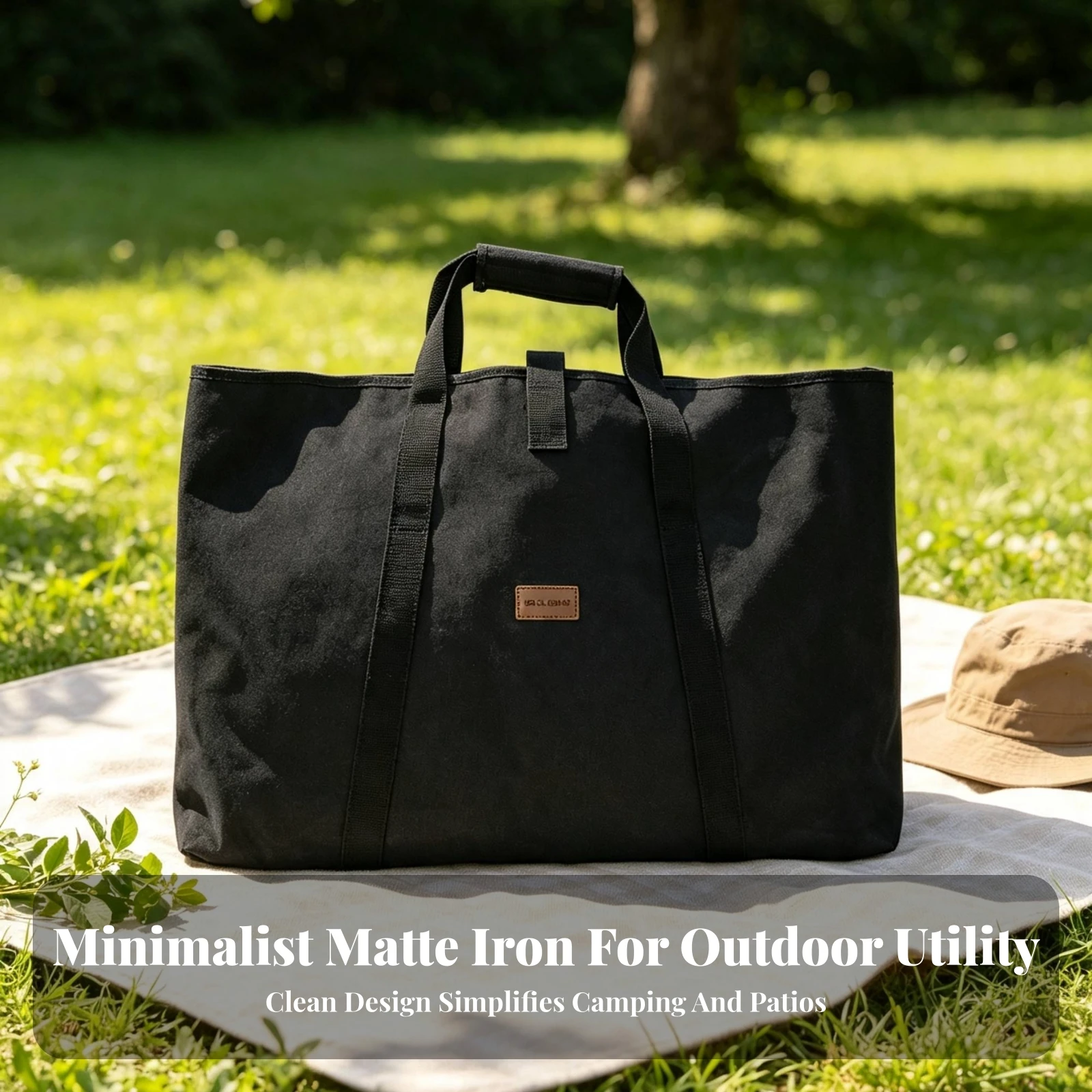 Rectangular Carry Bag with Strap Handles Reinforced Textile Storage Bag with Handles Storage Tote Open-Top Space-Saving