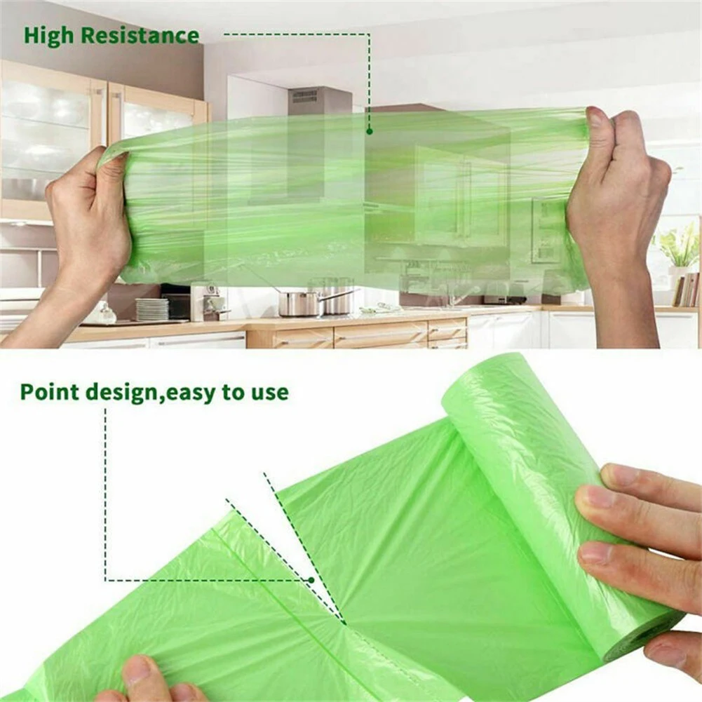 5 Rolls Portable Biodegradable Bags Outdoor Camping Festival Toilet Clean Composting Waste Bags Camper Vans Practical Clean Tool