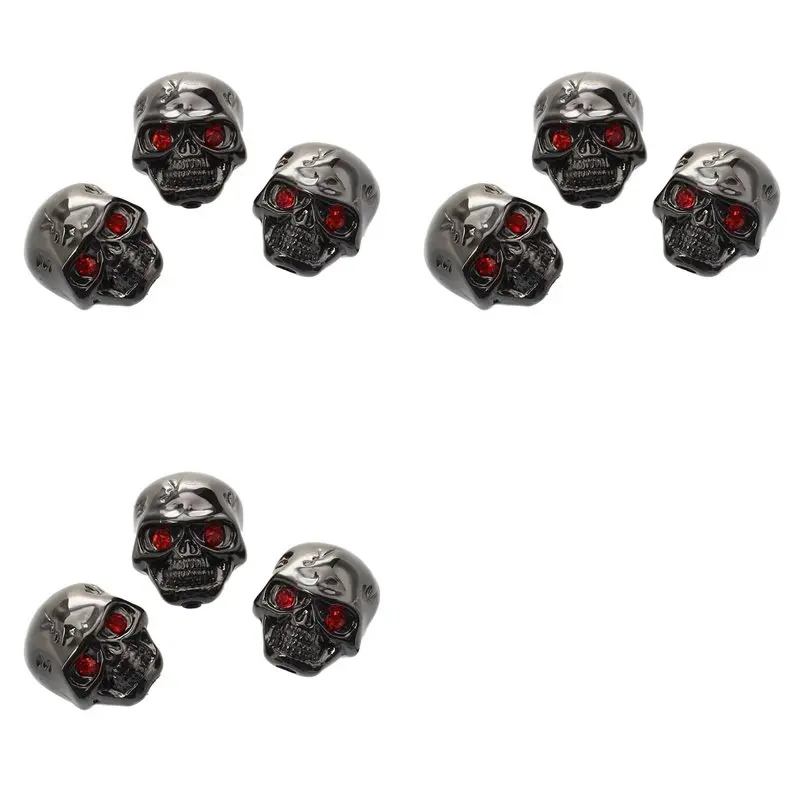 L71A 9Pcs Electric Guitar Skull Head Volume Control Knobs---Black