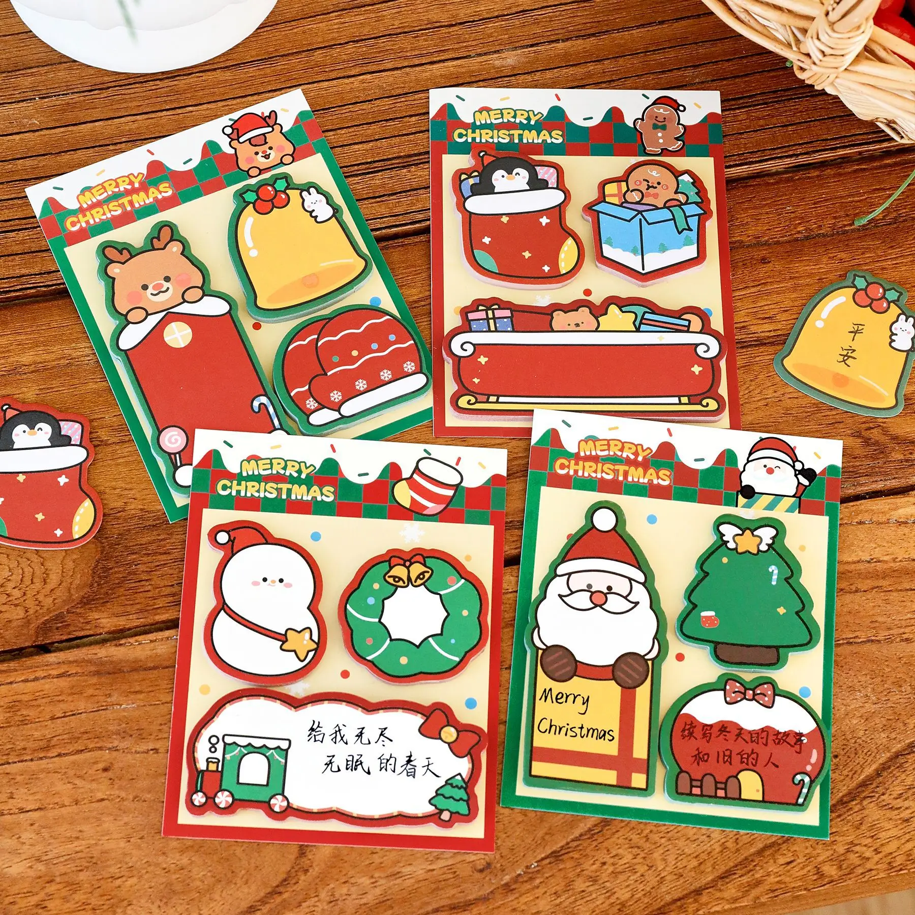 

Christmas Sticky Notes Student Cartoon Messages N Times High-looking Cartoon Christmas Blessing Wall Stickers Memo Pad Kawai