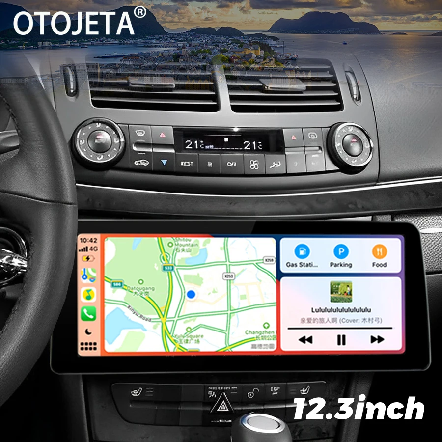 Radio con GPS para coche, reproductor de vídeo estéreo con Android 13, 12,3 pulgadas, unidad principal, Carplay, Multimedia, para BENZ Clase E, W211, CLS, clase C219, 2001-2009