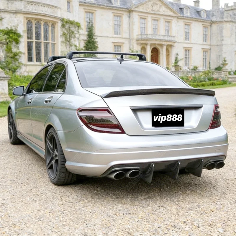 For Mercedes Benz C Class W204 C300 C63 2011 2012 2013 2014 Automobile Rear Bumper Diffuser Body Modification Kit view 3