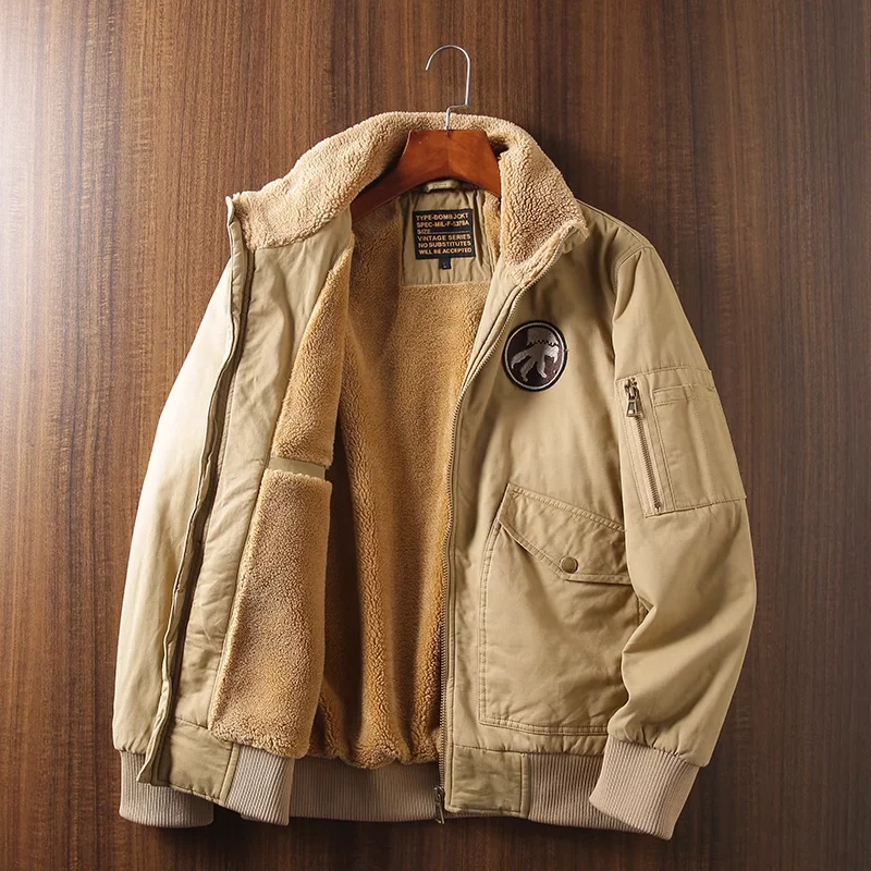 

Зимняя летная куртка с хлопковой подкладкой, мужская утолщенная теплая мужская куртка в американском стиле ретро