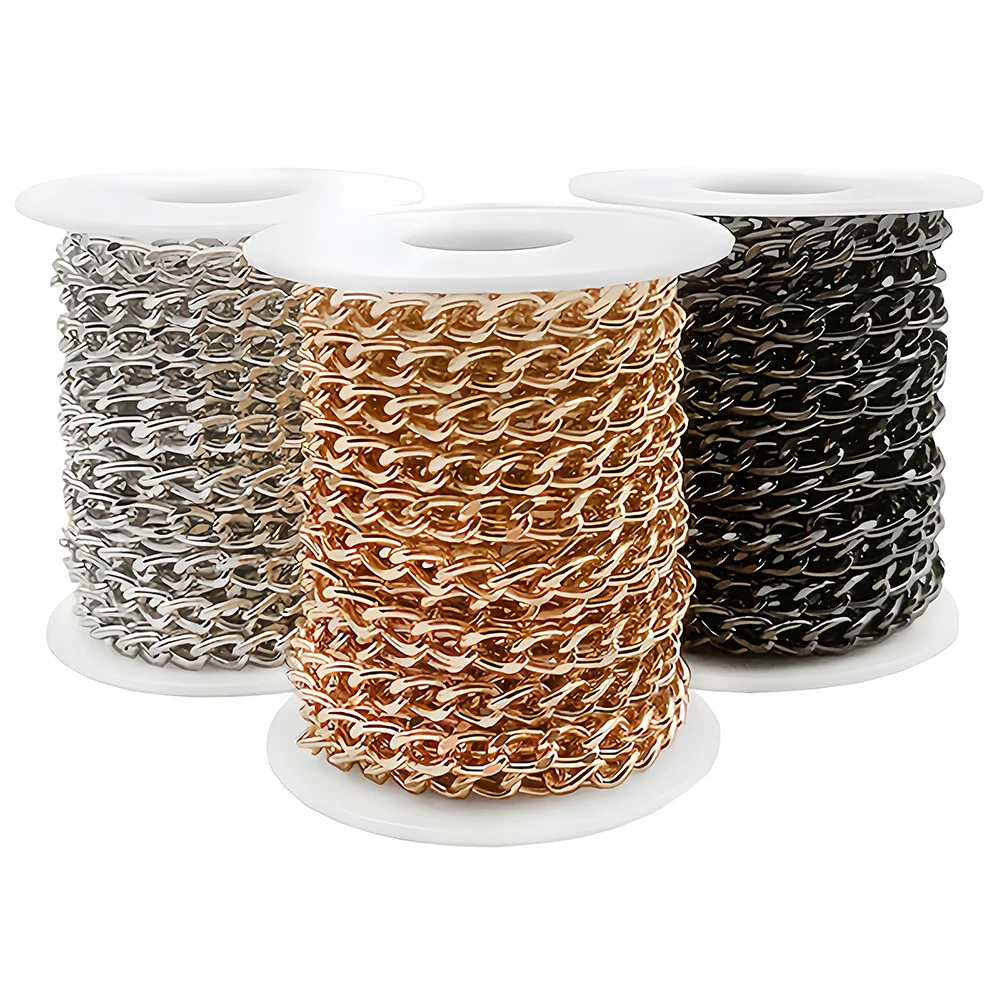 

5M Metal Aluminum O-Shaped Chains Twist Chain for DIY Necklace Bracelet Jewelry Making Clothing Bag Component Accessory Supplies