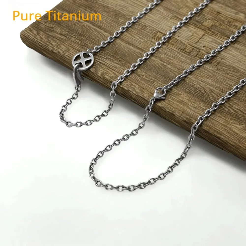 

Pure Titanium O Chain Ultra-Lightweight Anti-Allergy 3/3.5/4.5mm Finely Retro Welding Single Chain Necklace for Hanging Pendant