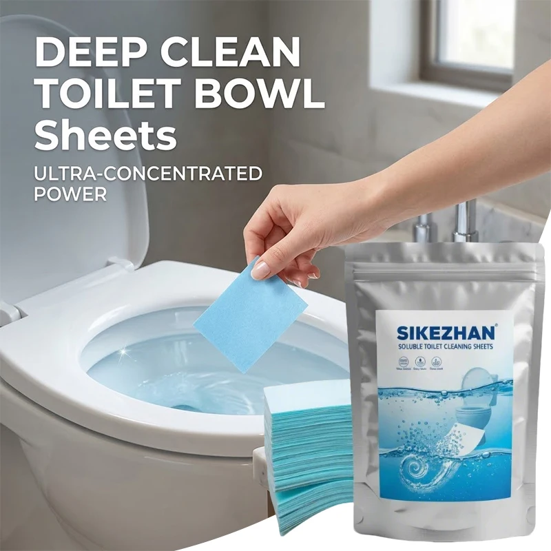 Super Concentrated Soluble Toilet Cleaning Sheets for Deep Stain Removal and Odor Deodorization Fresh Scent Tablets SIKEZHAN