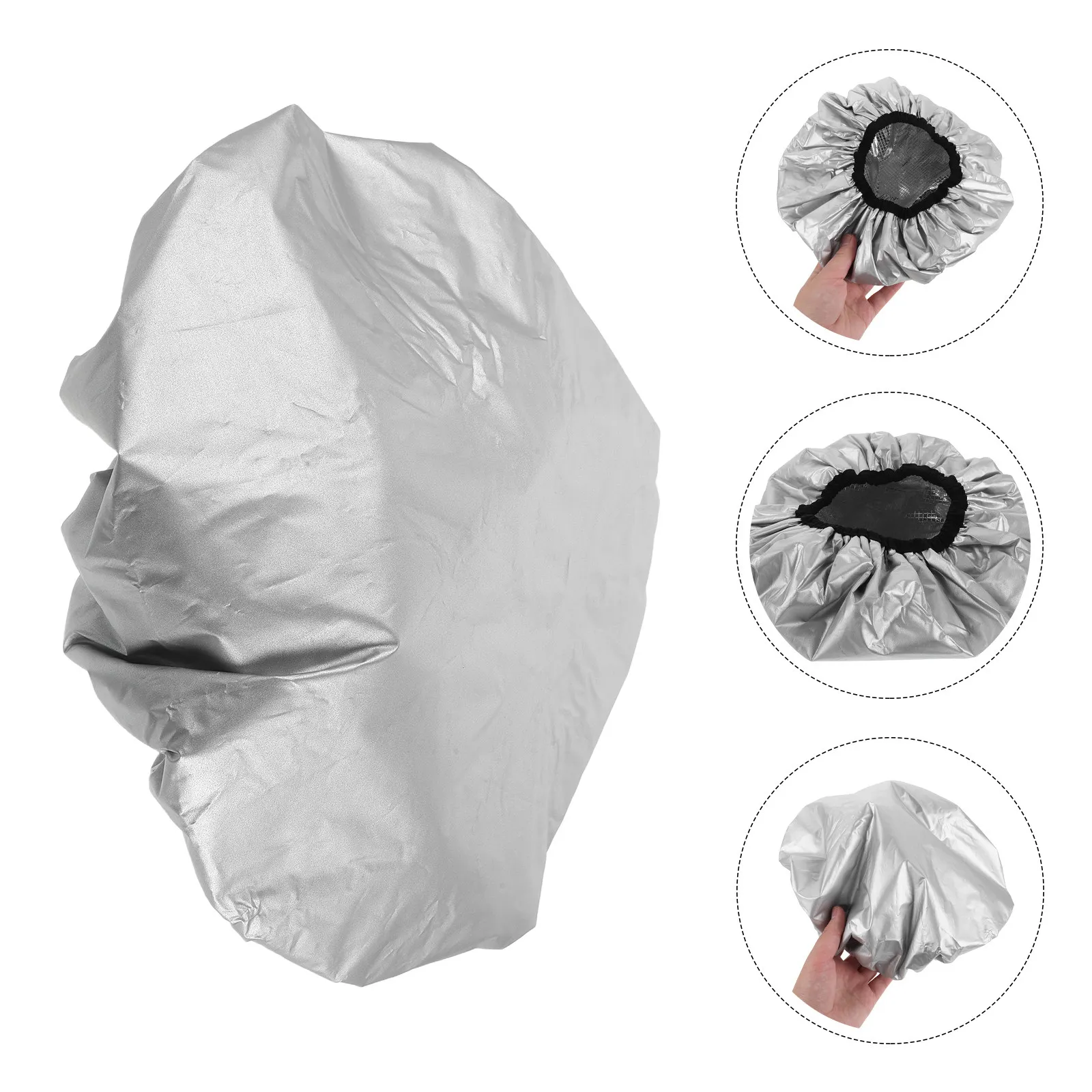 3Pcs Hair Steaming Cap Double Layer Aluminum Foil Deep Conditioning Heat Retention Waterproof Shower Cap Spa Hair Oiling Thermal