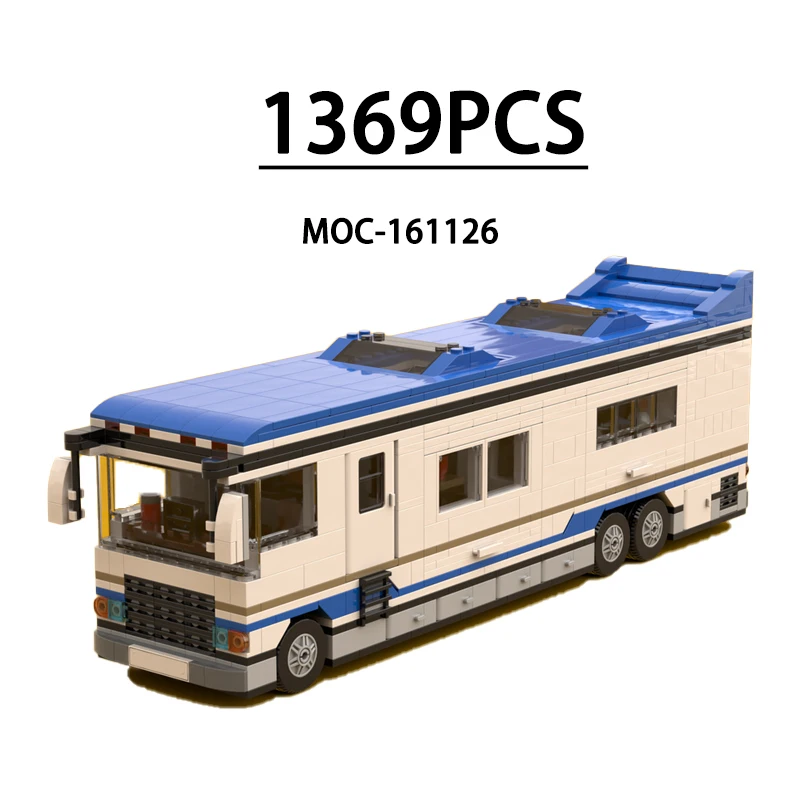 MOC-161126 Building Blocks Sliding Luxury RV Model Display 1,369 Pieces Children’s Birthday Christmas Toy Gift