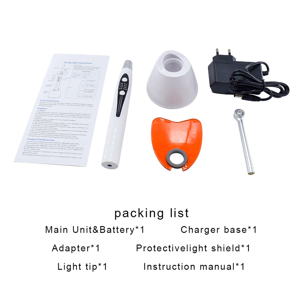 เครื่องฉายแสง LED สำหรับงานทันตกรรม คุณภาพสูง ชาร์จซ้ำได้ สี่โหมดการทำงาน ประสิทธิภาพการบ่มแสงสูง ใช้เวลาเพียงหนึ่งวินาทีสำหรับการรักษาทางทันตกรรม