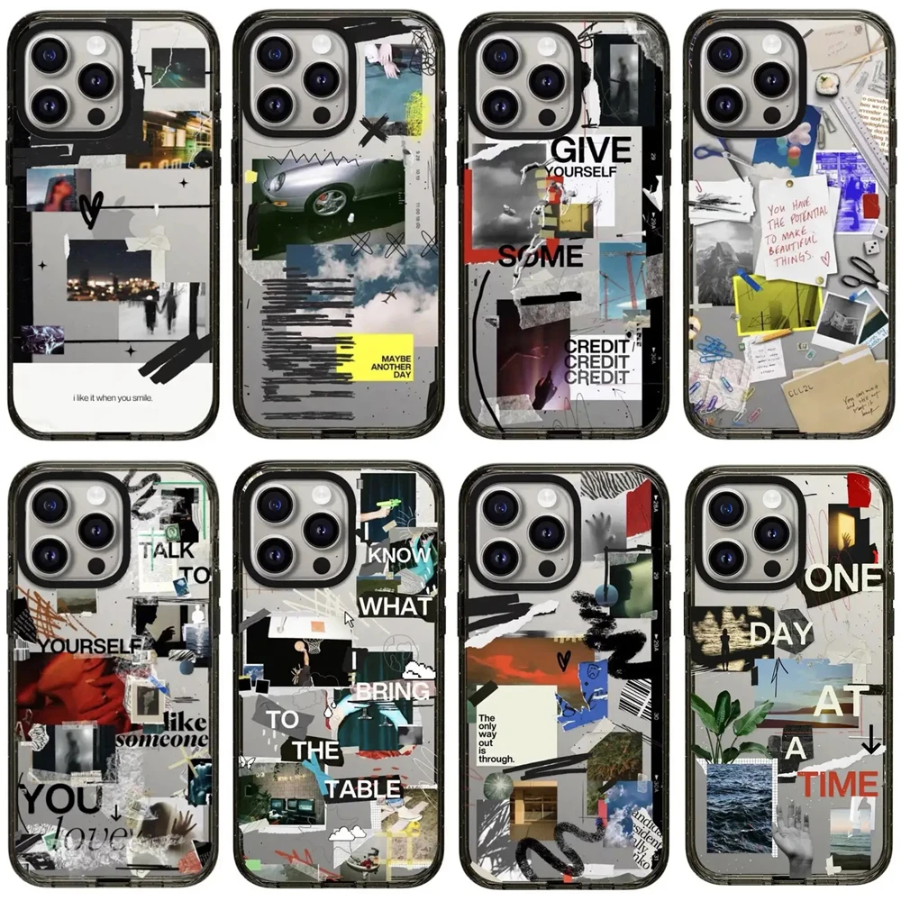 

Stickers Graffiti 2.0 Acrylic Black Border Magnetic Phone Case Cover for IPhone 12 13 14 15 16 Pro Max Case