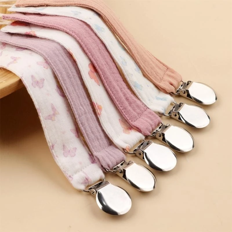 M76C 6Pcs Baby Schnuller Clip Baumwolle Beißring Schnuller Strap Baby Dummy Clip Baby Schnuller Halter Schnuller Kette Baby