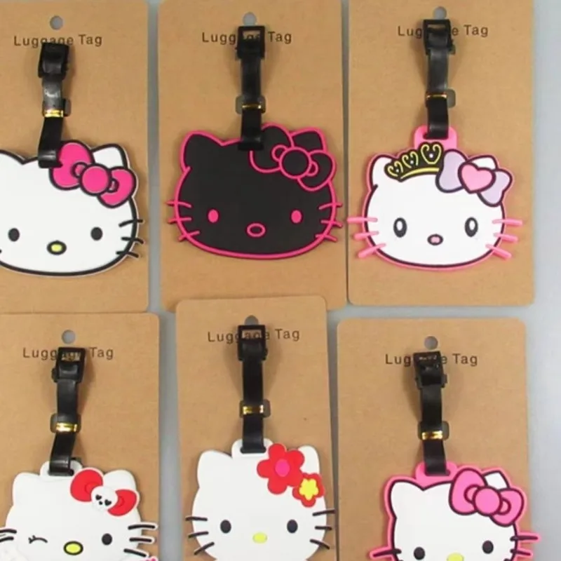 

Kawaii Hello Kitty anime innovative label anime Sanrio luggage tag suitcase ID card address clip luggage boarding portable gift