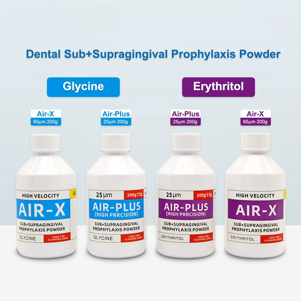 

Dental Sub+Supragingival Prophylaxis Sodium-Bicarbonate Glycine/Erythritol Teeth Cleaning Sandblasting Powder Dentistry Material