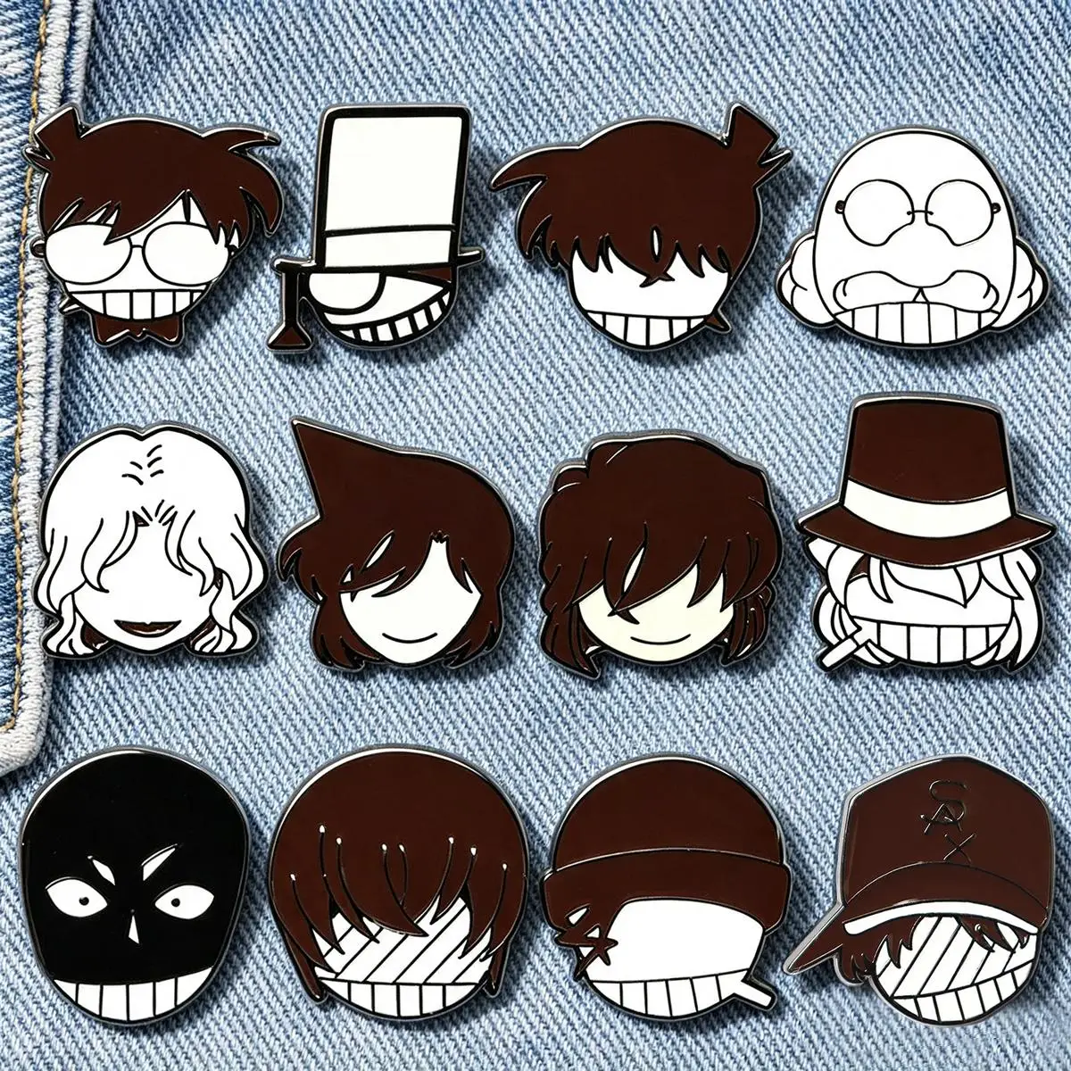 Anime Detective Conan Enamel Brooch Cartoon Character Backpack Lapel Metal Badge Cosplay Jewelry Accessories Gift For Friends