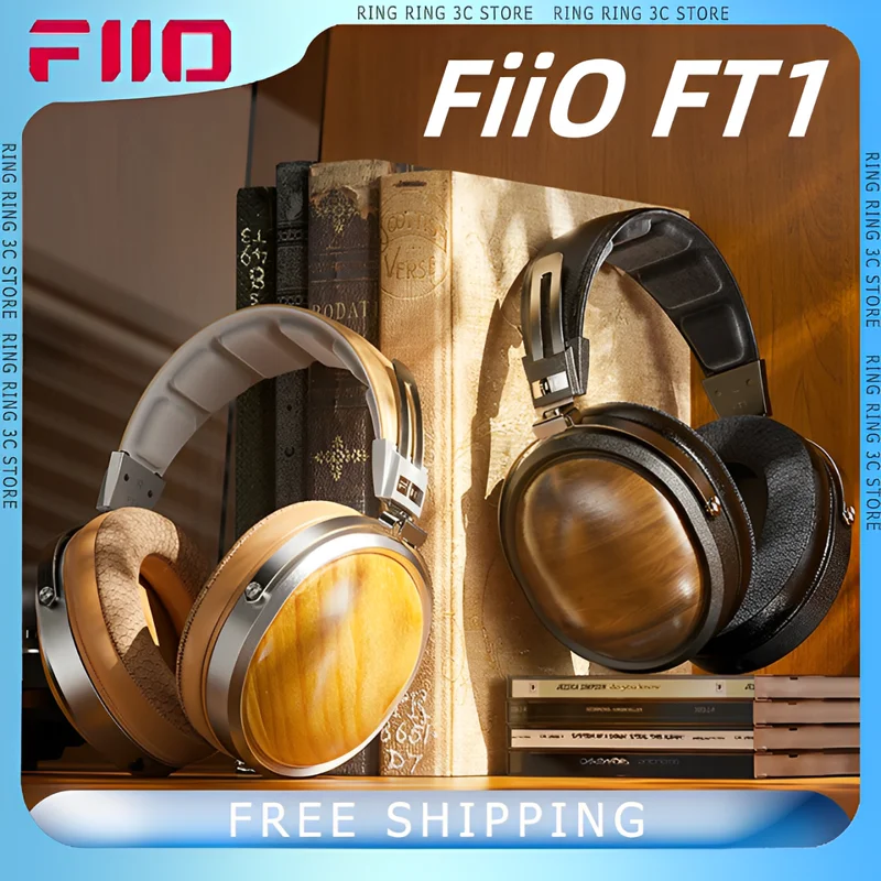 

Проводная гарнитура FiiO FT1, Hi-Fi наушники из орехового дерева, динамическая диафрагменная игровая гарнитура CCAW Nanowood из композитного волокна, 60 мм