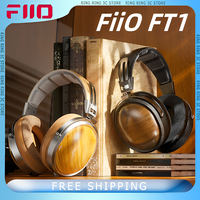 FiiO FT1 Wired Headset HIFI Walnut Wood Headphones 60mm Dynamic CCAW Nanowood Fiber Composite Diaphragm Custom Gaming Headset 