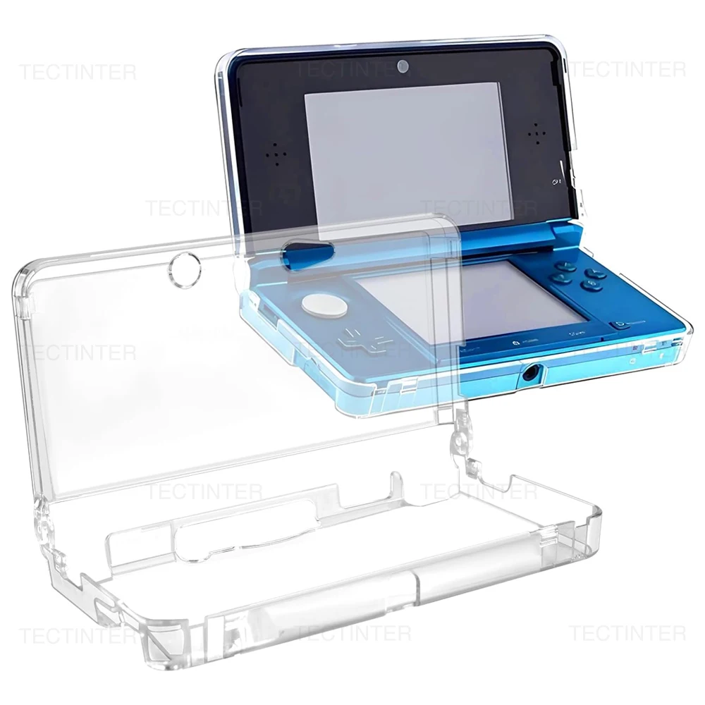 Funda Protectora Transparente para Consola Portátil Nintendo 3DS, Carcasa Rígida de Cristal, Cubierta Protectora para Accesorios 3DS