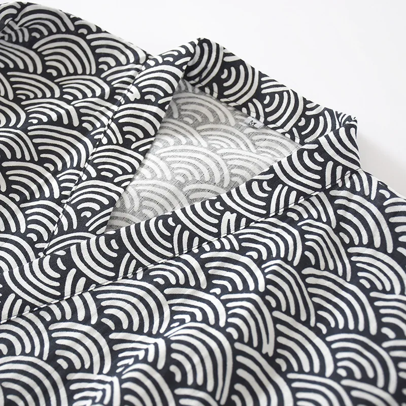 Męski szlafrok kimono z czystej japońskiej bawełny gaza, duży rozmiar, cienka piżama yukata, strój na gorące źródła